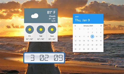 Windows 10 Showing Calendar And Weather Gadgets On Desktop Tech Kuda