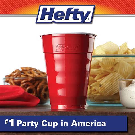Hefty Party On Disposable Plastic Cups Red 18 Ounce 30 Count