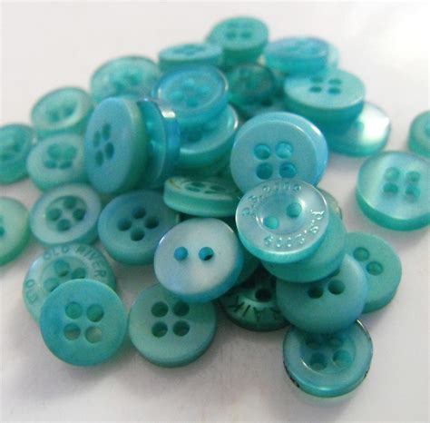 Teal Buttons 50 Small Assorted Round Sewing Crafting Bulk Buttons Etsy