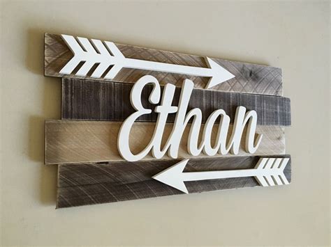 Wall decorations for boy nursery. Nursery reclaimed wood name sign, Distressed nursery name ...