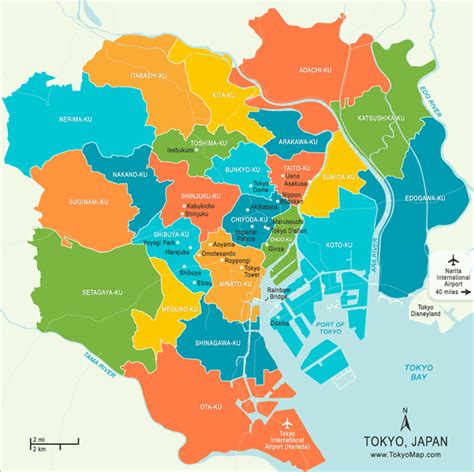 Large political and administrative map of japan with roads, cities and airports. Tokyo, Japan - Tourist Destinations