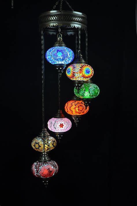 Oosterse mozaïek lamp all colours 5 bollen Turkse Lampen Online