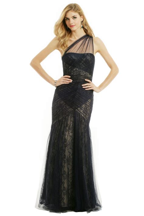 Navy Tulle To Lace Gown By Ml Monique Lhuillier For 124 Rent The Runway