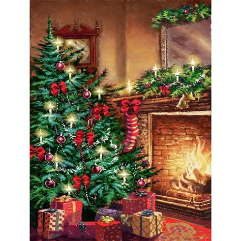 Christmas Tree Fireplace 5d Diamond Painting