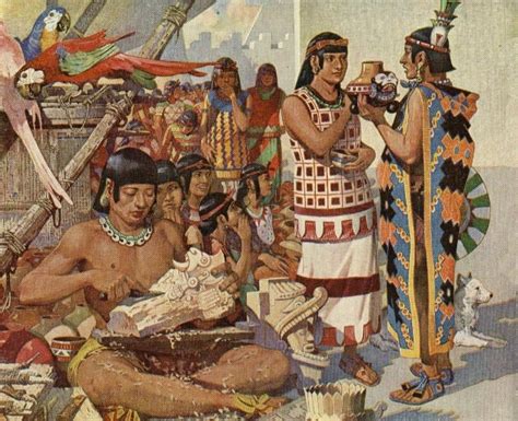 Aztec Wood Carver In The Marketplace Aztec Warrior Aztec Empire