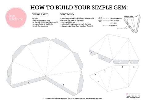 Diamonds Papercraft Template Free Studio Lise Lefebvre