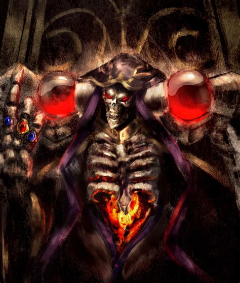 Hd Wallpaper Skull Illustration Anime Overlord Ainz Ooal Gown