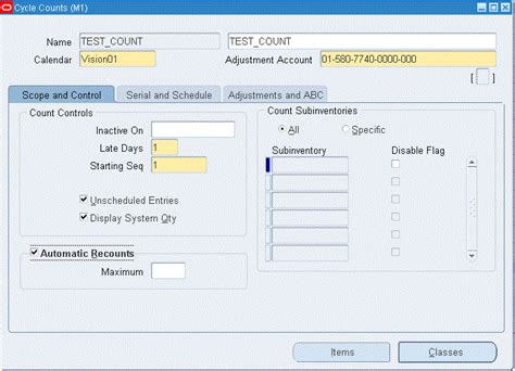Oracle Erp R12 Cycle Counting