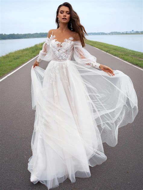 Https://tommynaija.com/wedding/long Sleeve Off The Shoulder Wedding Dress
