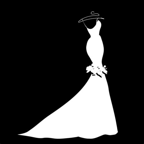 Beautiful Wedding Dress Silhouette Design Vector 01 Vector