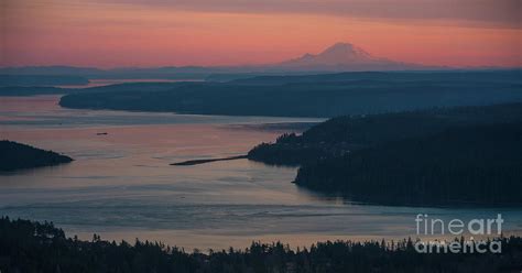 Skagit Bay And Mount Rainier Sunset Photograph By Mike Reid Fine Art