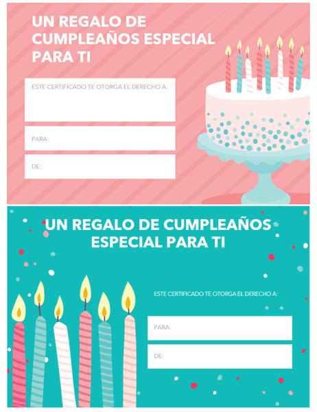 Certificado De Regalo De Cumpleaños