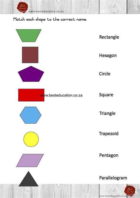 Matching 2 D shapes names Grade 3 Maths www.besteducation.co.za | 3rd