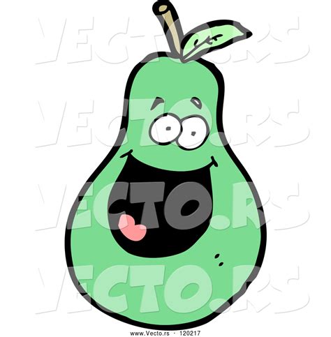 Cartoon Vector Of Pear Mascot By Lineartestpilot