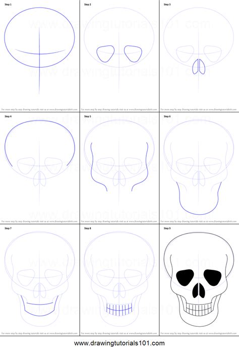 Skull Drawing Easy Step By Step Curt Russ