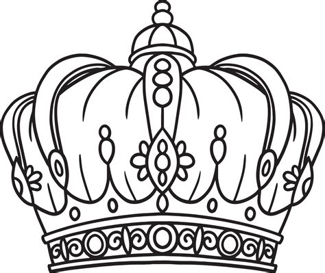 Mardi Gras King Crown Isolated Coloring Page 13730697 Vector Art At