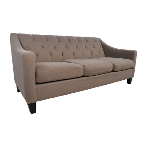 65% OFF - Macy's Macy's Tufted Back Grey Couch / Sofas