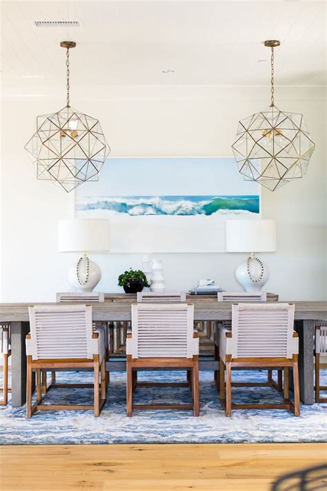 Modern And Coastal Styles Mix Beautifully In This Dining Room Coastal