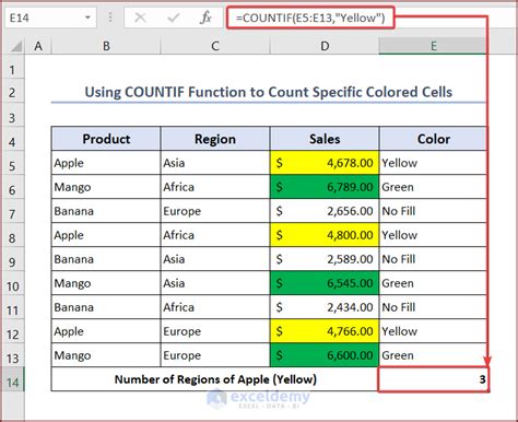 How To Use Excel Sumif Function Based On Cell Color