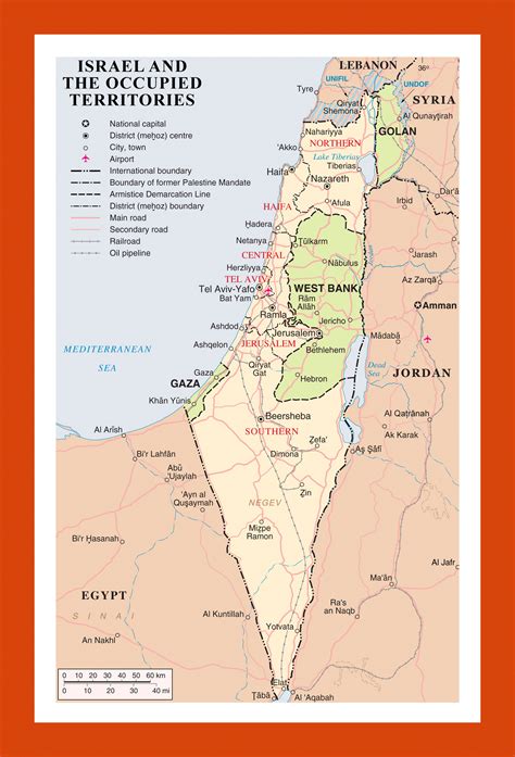 Political And Administrative Map Of Israel And The Occupied Territories
