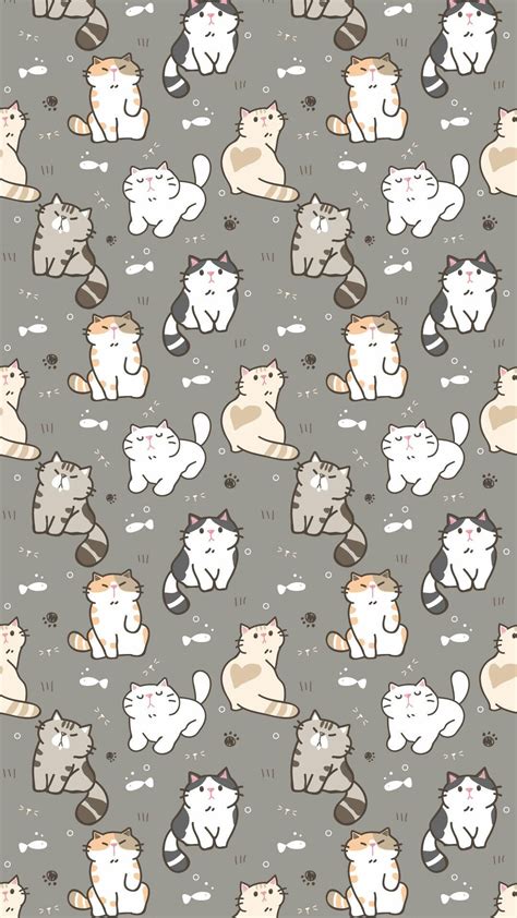 Kawaii Cat Phone Wallpapers Wallpaper Cave