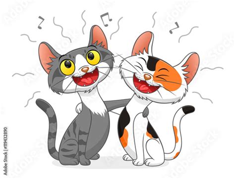 Two Cats Screaming Stock Vector Adobe Stock