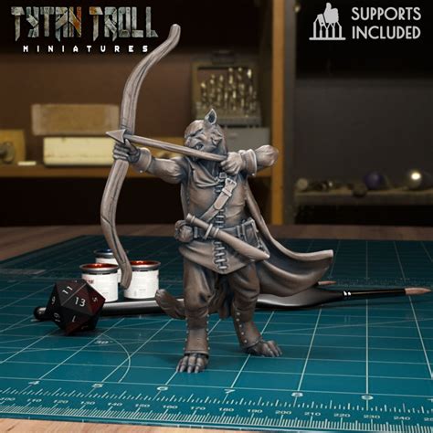 Dnd Heroes Tabaxi Rangers Tytantroll Tabletop Rpg 28 32mm Dnd