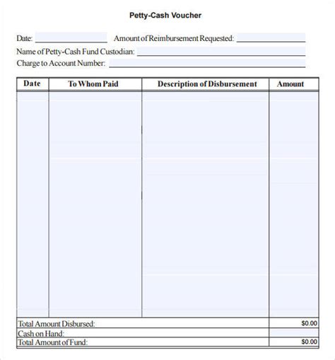 Free Petty Cash Receipt Template Master Template