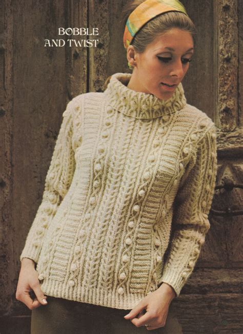 craft supplies and tools sewing and fiber vintage knitting patterns for women ladies aran chunky