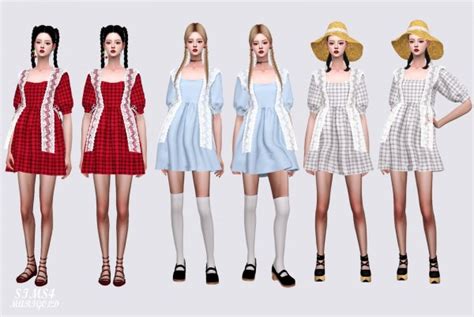 Sims4 Marigold M Lace Baby Doll Mini Dress Sims 4 Downloads