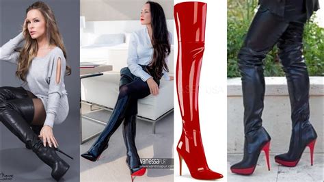 absolutely stunning latex leather over the knee boots thigh high boots designs youtube