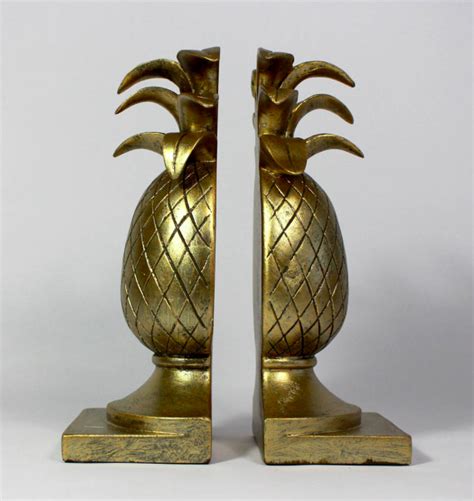 Vintage Gold Pineapple Bookends