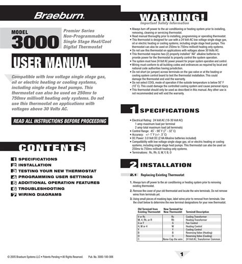 Braeburn 3000 User Manual Pdf Download Manualslib