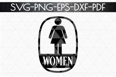 Women Sign Papercut Template Toilet Decor Svg Pdf Dxf By Mulia