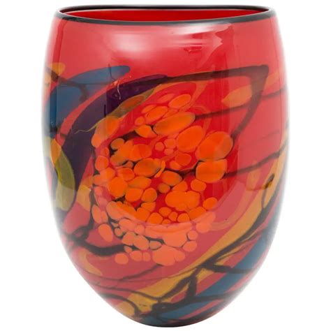 Ioan Nemtoi Tall Blown Contemporary Art Glass Signed Vase Contemporary Glass Art Glass Sign