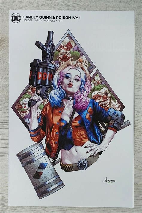 harley quinn and poison ivy 1 exclusive jay anacleto minimal harley quinn variant comic books
