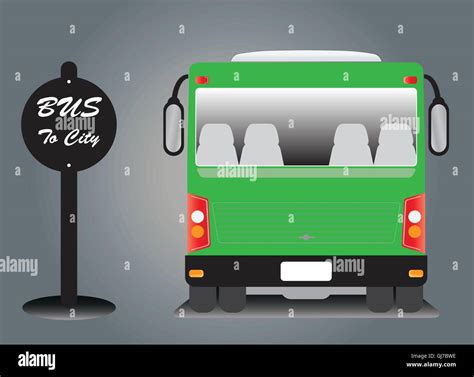 Low Floor City Bus At Bus Stop Stock Vector Image And Art Alamy