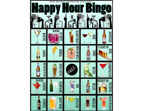 Big Bar Bingo 30 Cards Pub Crawl Bingo People Watching Printable