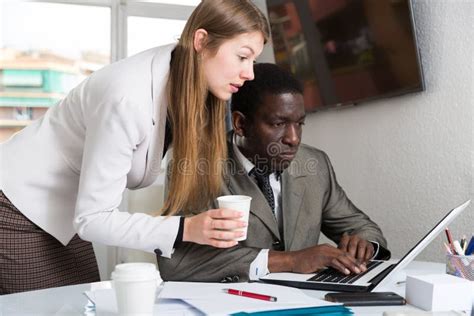 Focused Coworkers Working Together Stock Photo Image Of Caucasian