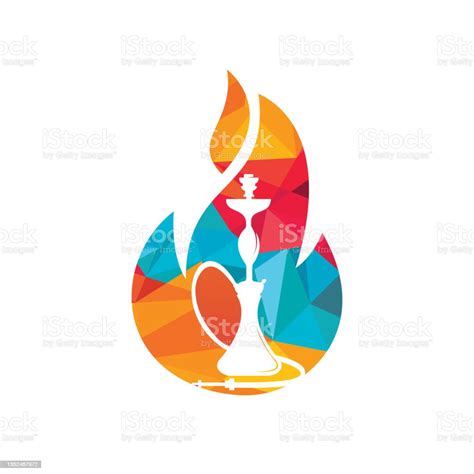 Hookah Fire Vector Logo Design Arabian Bar Or House Shop Vector Design