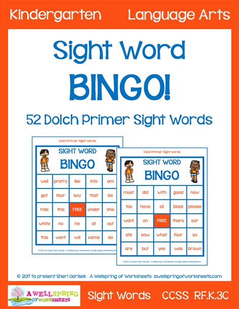 Heres One Awesome Dolch Sight Word Game Of Bingo With 30 Bingo Cards