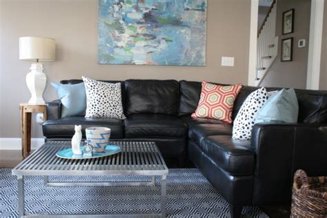 Decorating leather new sofa, much love them time has come say goodbye move next chapter our life which have probably guessed now leather another sofa upstairs media room super soft squishy. Sunroom Black Leather Couches Decorating Ideas Couch Decor ...