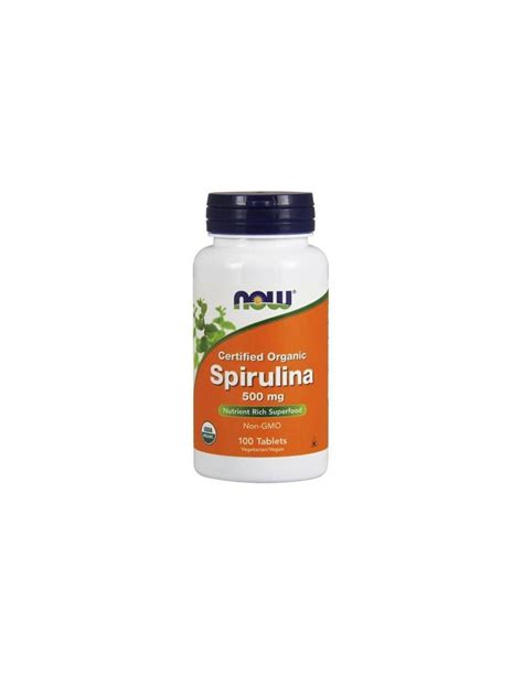Now Foods Certified Organic Spirulina 500mg 100 Tabletten
