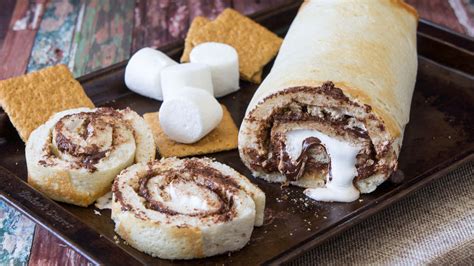 Pizza sauce or just hunts spaghetti sauce. S'mores Pizza Roll-Up recipe from Pillsbury.com