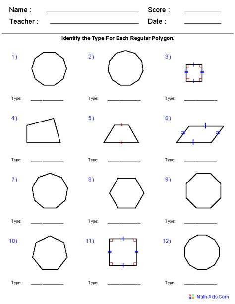 Practice Geometry Worksheet