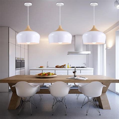 If you want to modernize your kitchen, then you need to replace the fluorescent fixtures with this led ceiling light. White Pendant Light Vintage Industrial Lighting Fixture ...