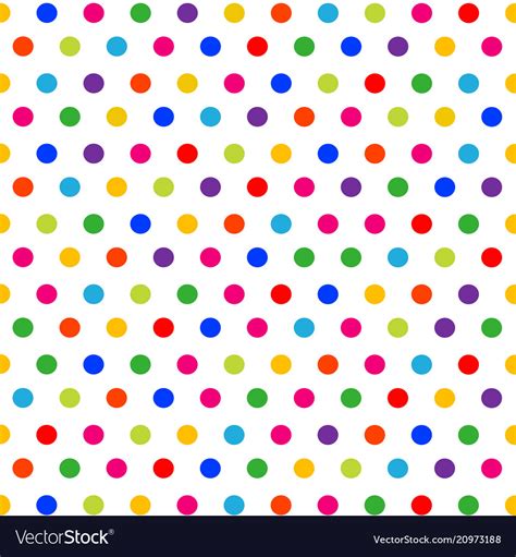 Seamless Pattern Colorful Polka Dots Background Vector Image