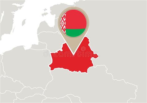 Do wszystkich obiektów | do widocznych obiektów. Białorus Na Mapie Europy Z Granicami Państw Ilustracji ...