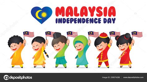 Malaysia National Independence Day Illustration Cute Cartoon Character