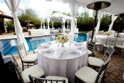 Pool Side Wedding ♡♥ Backyard Wedding Reception Decorations Poolside